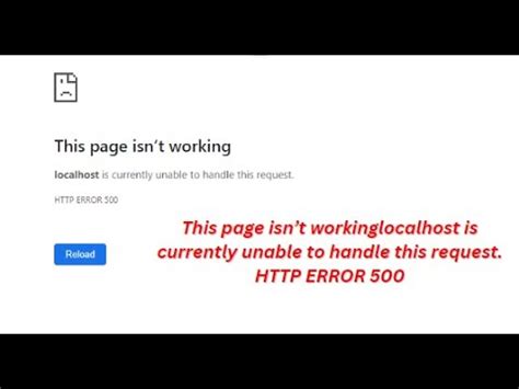 This Page Isnt Working Localhost Is Currently Unable To Handle This