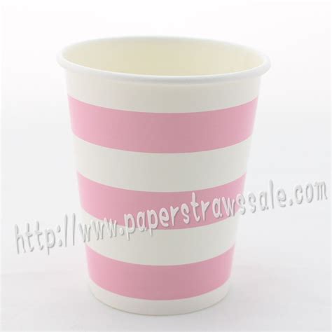 90Z Pink Striped Paper Drinking Cups 120pcs [dpapercups012] - $40.00 ...