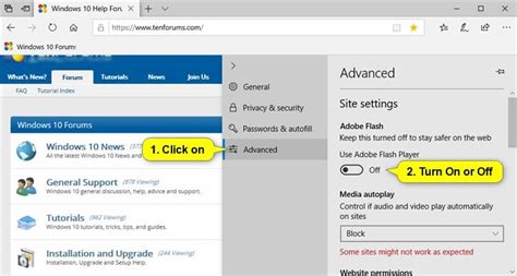 Enable Or Disable Adobe Flash Player In Microsoft Edge In Windows 10