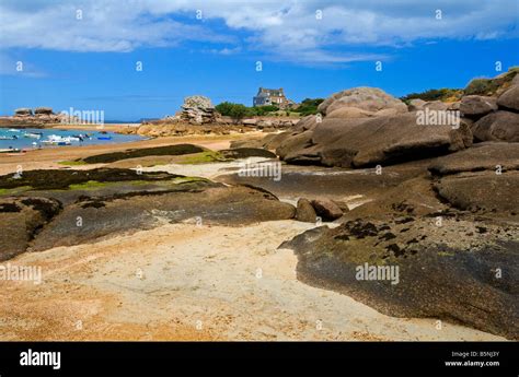 Rocks On Beach At Tregastel On The Cote De Granite Rose Or Pink Granite