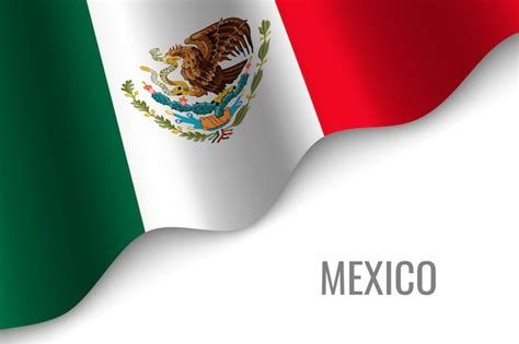 Ondeando la bandera de méxico Vector Premium