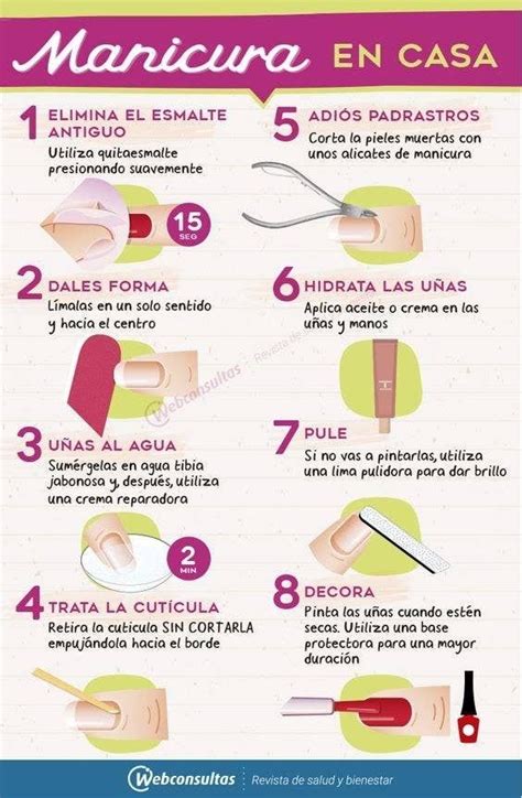 A Poster With Instructions On How To Use Manicures In Spanish And