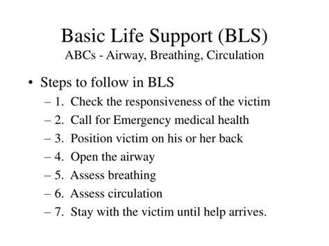 Ppt Basic Life Support Bls Abcs Airway Breathing Circulation