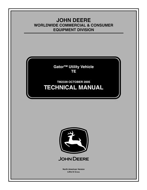 John Deere Te Gator Utility Vehicle Service Repair Manual Pdf