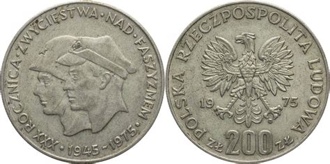 Polen 200 Zloty 1975 Auf den Sieg über den Faschismus ss MA Shops