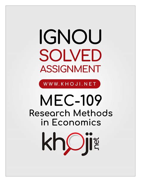 Mec Research Methods In Economics In English Solved Assignment