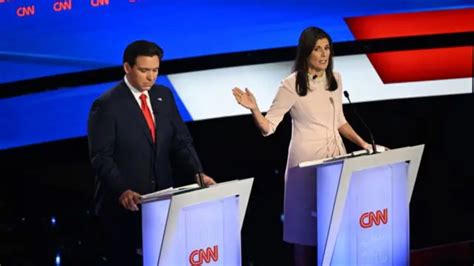 Haley And Desantis Face Off In Debate Chris Christie Drops Out Trump