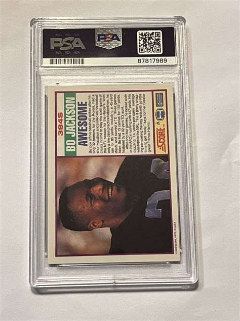 Score Supplemental Bo Jackson S Psa Nm Mt Oakland Raiders