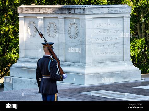 Guarded Tomb Of The Unknown Soldier Arlington Cemetery Virginia Usa