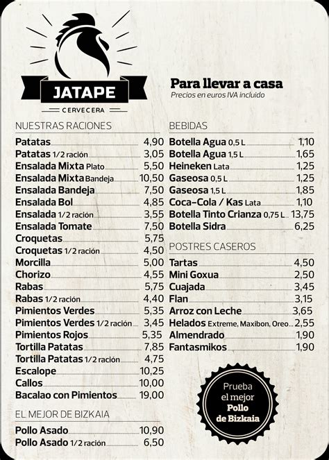 Carta Y Precios Cervecera En Maruri Jatabe Restaurante Cervecera