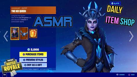 Asmr Fortnite Rare The Ice Queen Skin Is Back Daily Item Shop Update 🎮🎧 Relaxing Whispering 😴