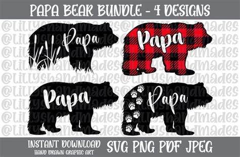 Papa Bear Svg Papa Bear Png Fathers Day Svg Papa Svg Dad Svg