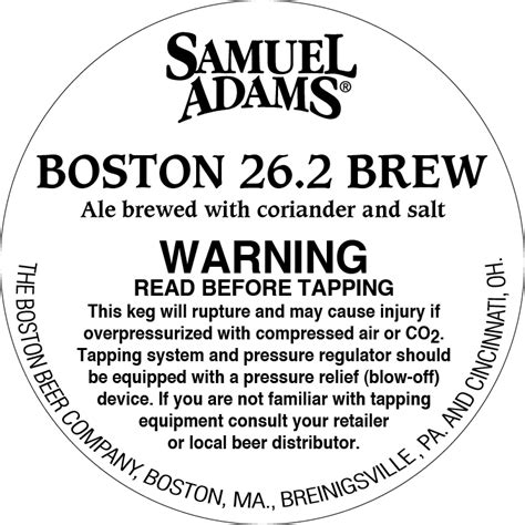 Sam Adams 262 Brew Beer Street Journal