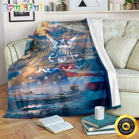 United State Navy Warships Fleece Throw Blanket Brutifulstore