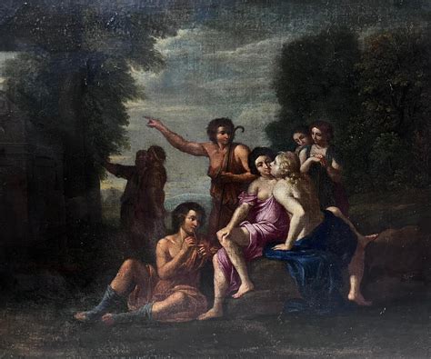 17th Century French Old Master Oil Painting Classical Robed Semi Nude