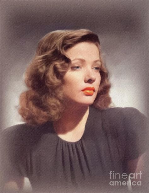 Gene Tierney Vintage Actress Painting By John Springfield Fine Art