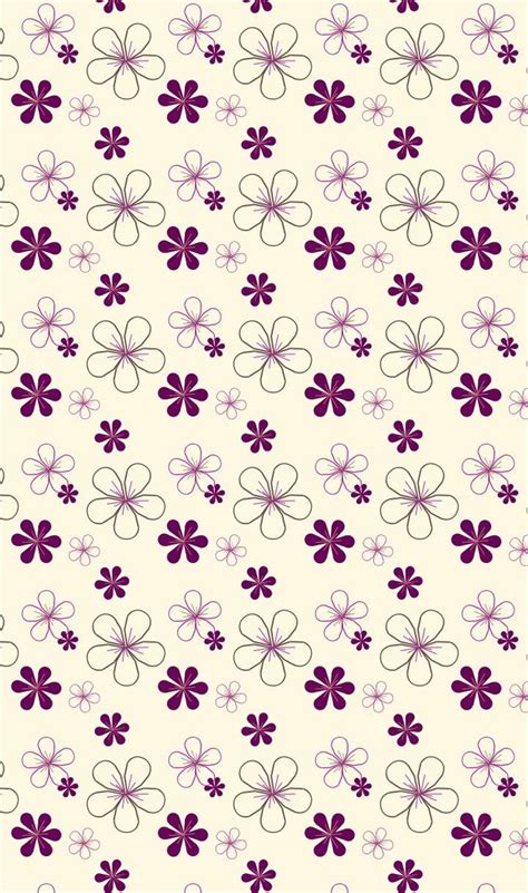 Purple And White Flower Pattern On A Cream Background Stock Photo 1387892