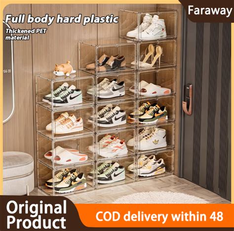 Large Magnetic Transparent Stackable Shoe Box Flip AJ Shoe Rack