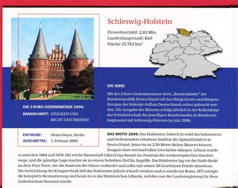 Deutschland BRD 5 x 2 Euro Gedenkmünzen 2006 Holstentor Schleswig