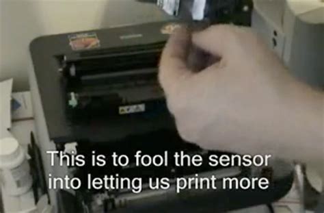 Simple Laser Printer Hack Overrides Low Ink Sensor - TechEBlog