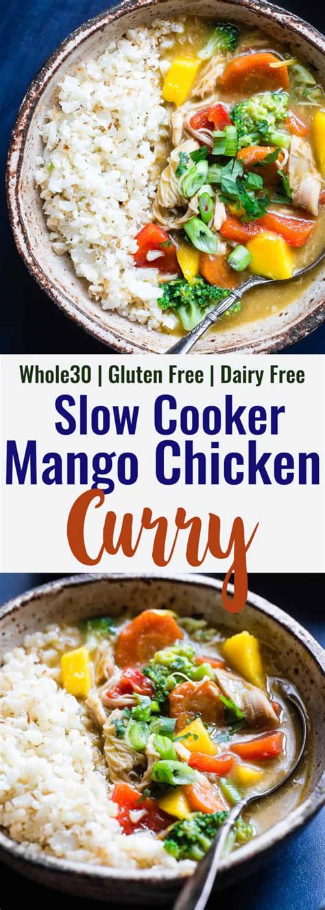 Slow Cooker Mango Chicken Curry | Food Faith Fitness