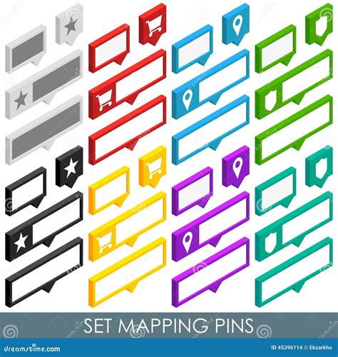 Isometric Set Mapping Cloud Pins Stock Vector - Illustration of concept ...