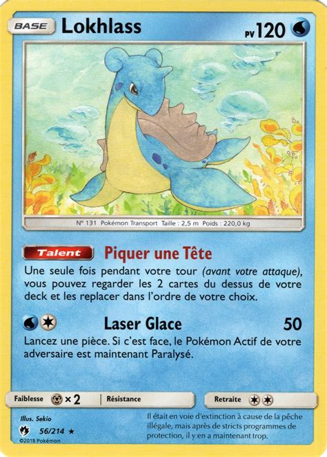 Top Selling Products Carte Pokemon Lokhlass Rare Reverse Soleil