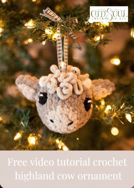 Free Highland Cow Christmas Ornament Tutorial Crochet Patterns Free