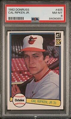 Donruss Cal Ripken Jr Psa Nm Mt Rc Rookie Card Orioles Hof