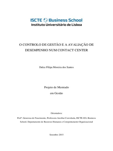 Preench Vel Dispon Vel Instituto Universitrio De Lisboa O Controlo De