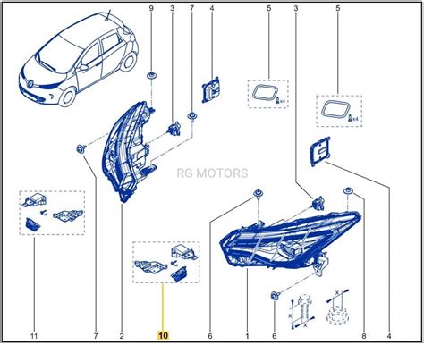 Zestaw Naprawczy Wsporniki Mocowania Reflektora Lewego RENAULT ZOE