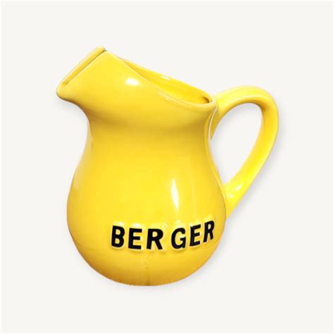 Petit pichet vintage Berger en céramique jaune Coucou Retro