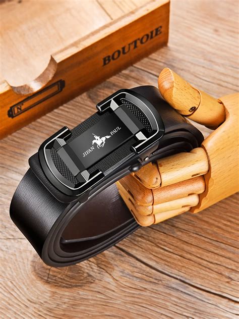 Ремень мужской кожаный с автоматической пряжкой | AliExpress