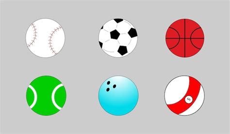 Premium Vector Sport Balls Set Collection Vector Design Illustration