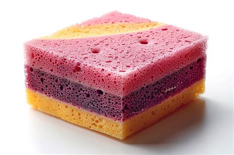 premium photo  white kitchen sponge separated   plain background