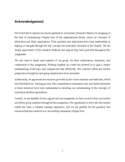 Motivation Group Assignm 2 Acknowledgement We Would Like To Express