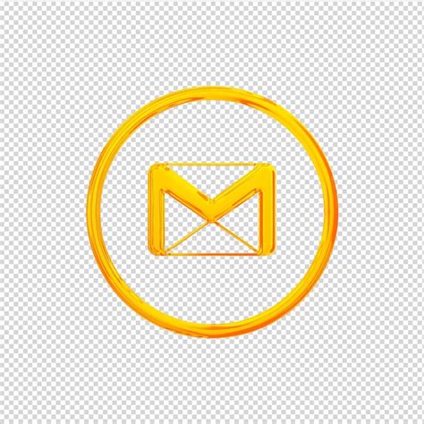 Premium Psd 3d Render Gmail Icon Glossy Gold