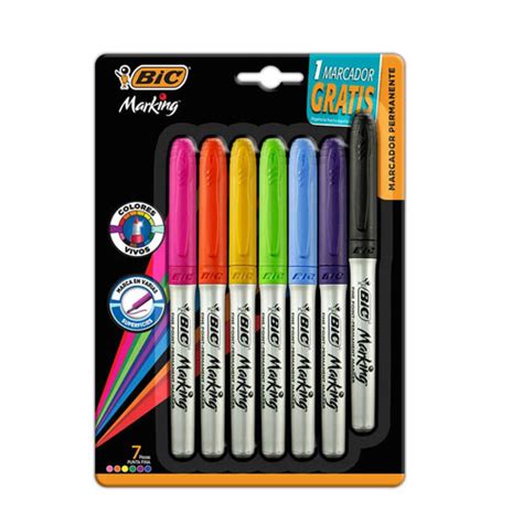 Marcador Permanente Bic Marking Brillante Punto Fino Bic Oficina