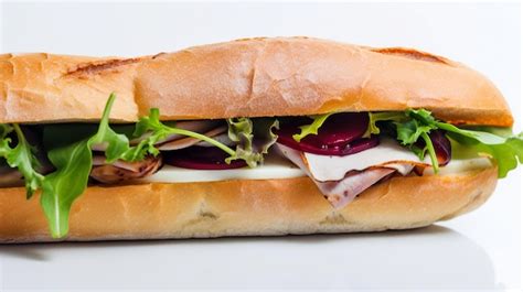 Premium Ai Image A Sandwich With Meat Cheese And Lettuce On It