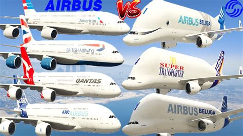 Gta V Every Airbus Beluga Airplanes Vs Airbus A Airplanes Best