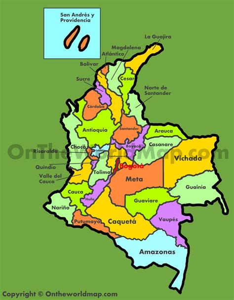 Colombia Map - Clipart - Map of Colombia