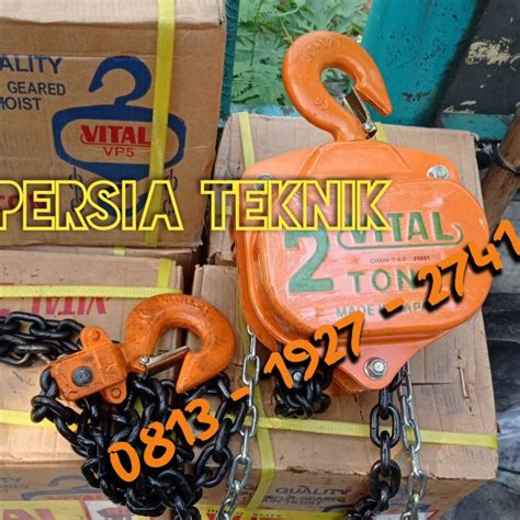 Jual Real Pict L Chain Block VITAL 2 Ton X 20 Meter Takel Manual