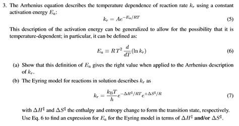 Solved Eyring Model Question Finding Definitions And Exp Chegg