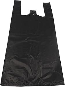 Pack Black Plastic Polythene Vest Style Carrier Bags Large Size