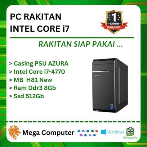 promo pc komputer rakitan core   ram gb ssd gb casing azzura