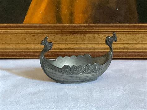 Miniature Pewter Viking Boat Viking Ship Viking Long Boat Norwegian