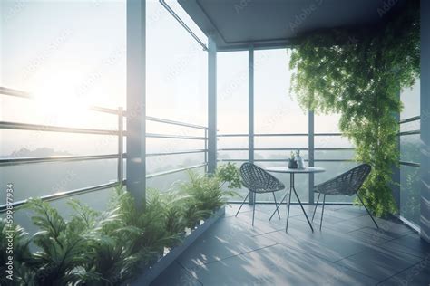 Nature balcony concept, generative AI Stock Illustration | Adobe Stock