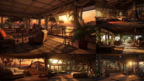 ArtStation - 205 arts - African Safari Lodge Environment - Interior ...