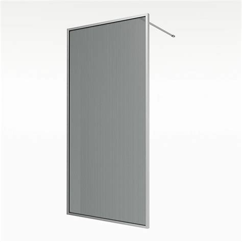 Aqualux Aq Pro Single Polished Silver Frame Fluted Wet Room Glass