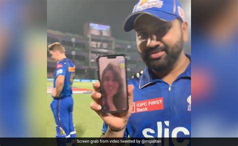 Rohit Sharma Video Calls Wife Ritika After Mumbai Indians Win In Ipl